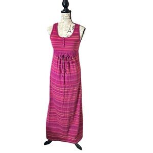 Eddie Bauer Fuchsia and Purple Striped Maxi Dress